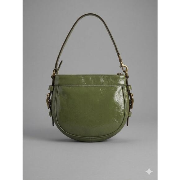 Coach Ergo Patent Leather Pleated Hobo – Apple Green main image 11